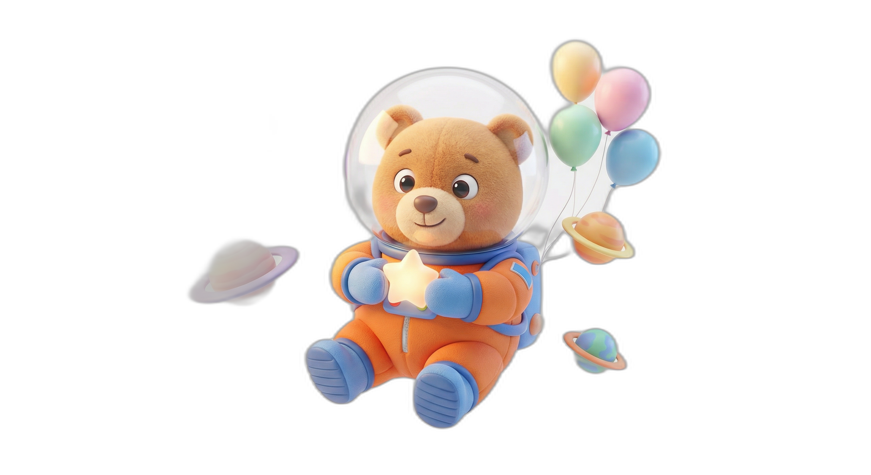 Cozy teddy bear astronaut