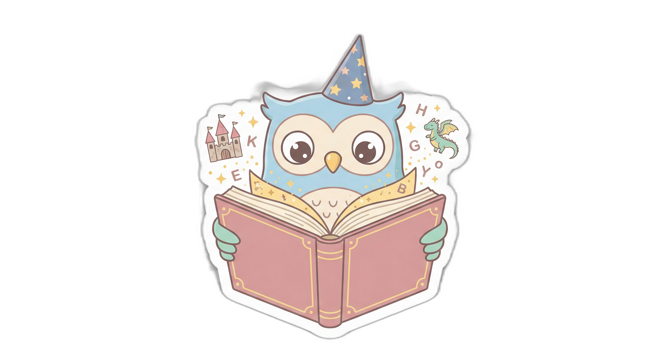 Friendly owl with a book